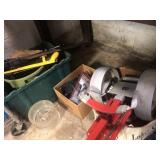3 Boxes of Misc. Saws, Drain Snake, Golf Caddy,