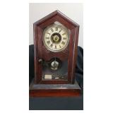 Early Shelf Clock w/ Key & Pendulum