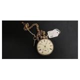 John Moncas Fusee Lever Coin Silver Pocket Watch,