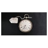 Waltham 7J Coin Silver Pocket Watch, works