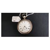 Waltham Ellery 18S 11J Coin Silver Pocket Watch,