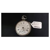 Hampden S18 Coin  Silver Pocket Watch, no