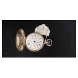 Hampden Coin Silver Hunter Case Pocket Watch,