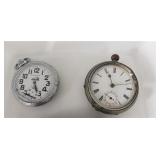 2 Vintage Pocket Watches & 1 Case