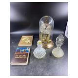 Tray: Schatz Glass Dome Clock, (2) Stoppered