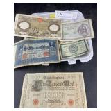 Tray: Early Foreign Currency Paper Money