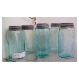 (6) Canning Jars with Zinc Lids