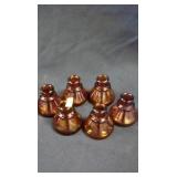 (6) Amber Glass Ink Bottles