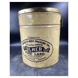 The "Ulmer" Brand 50lb Lard Tin