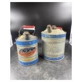 2 Vintage Galvanized Kerosene Cans