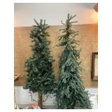 (2) Decorative Christmas Trees with Lights