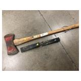 Double-bladed Axe & 2 Metal Splitting Wedges