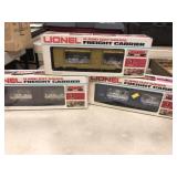 3 Lionel O & O27 Gauge Freight Cars