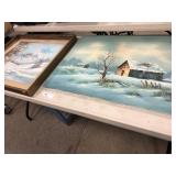 Pair of Oil on Canvas Modern Paintings