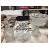 Quality Daisey and Button Compote, Decanter, Etc.