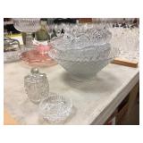 4 Decorative Glass Serving Pieces