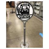 Pressed Steel Bus Station Sign