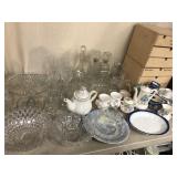 Lot: Glassware, Flow Blue, Misc. China