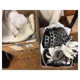 2 Boxes of Linens, Bedspreads, etc.