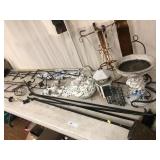 Table: Garden Items, Fireplace Tools, etc.