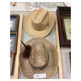2 Straw Cowboy Hats
