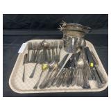 Tray: Assorted Silverplate Flatware