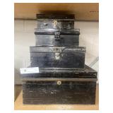 Gratuated Set of Toleware Document Boxes