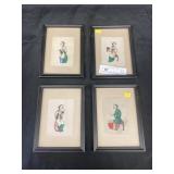4 Oriental Paintings on Rice Paper