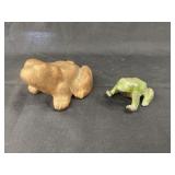 2 Primitive Cast Iron Frogs