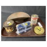 Assorted Advertising Tins, Scale Pan