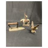 Cast Metal Indian, Duck & Flat Iron