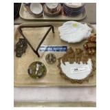 Tray: Goebel Figurine, Milk Glass Hands,