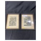 Pair of Framed Prints Signed H Aiken, del.