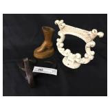 Primitive Cast Iron Shoe Boot Scraper & Wrought