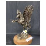 Cast Metal Sculpture of Pegasus Signed Shoop