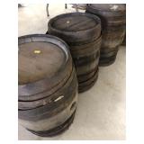 3 Primitive Wooden Kegs