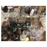 Assorted Glassware w/Ned Smith Tumblers