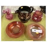 Tray Lot- Copper Luster, Carnival Glass, Etc.