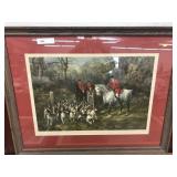 Large Framed Fox Hunt Scene