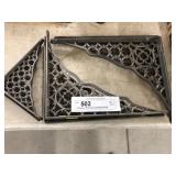3 Pairs of Primitive Cast Metal Shelf Brackets