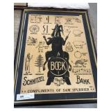 Framed Sam Spurrier Schnitzelbank Advertisement