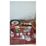 Wood Carving, Glass Domes, Candle Holder,