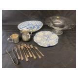 Tray: Ornate Glass Compote, Pottery,