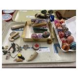 Tray: Paint Decorated Eggs, Trinkets & Figurines