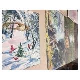 4 AF Hermansader Oil on Canvas Paintings