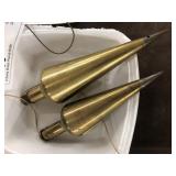 2 Early Brass Plumb Bobs
