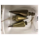 3 Brass Plumb Bobs