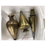3 Brass Plumb Bobs