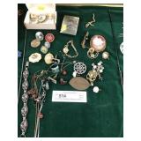 Lot of Pins, Necklaces, Bracelets, Cameos, Etc