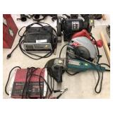Bench Grinder, Circular Saw, Makita Sander,